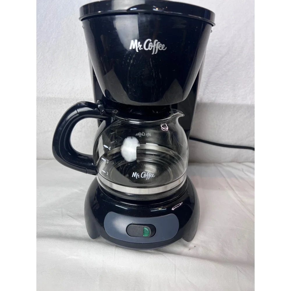 Mr. Coffee TF5 4-Cup Switch Coffee Maker Black Small Drip Brewer with Carafe